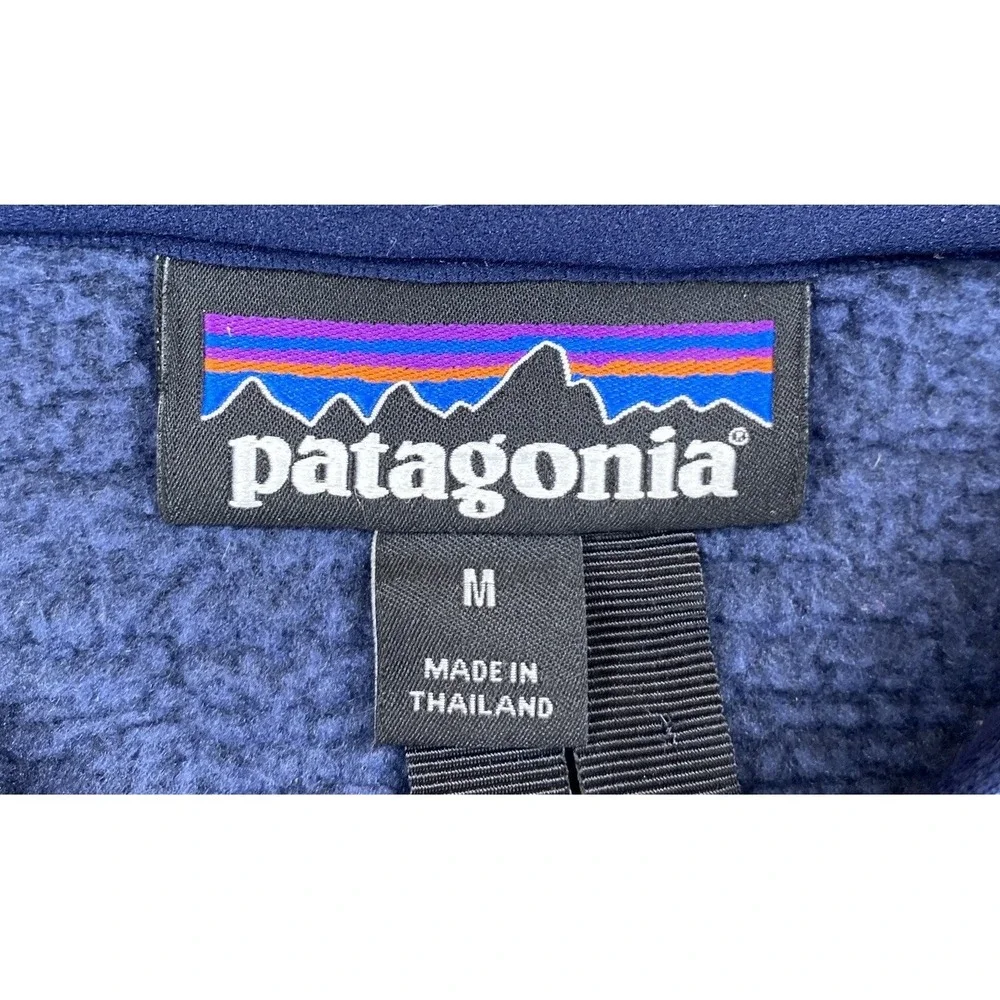Patagonia Women's Medium Better Sweater‎ Icelandic Jacket Navy Blue Button Up